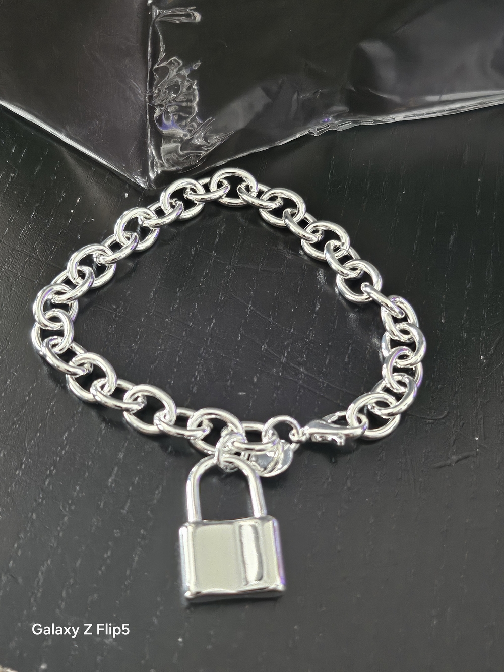 Silver Padlock Link Bracelet - Women's Accessory
